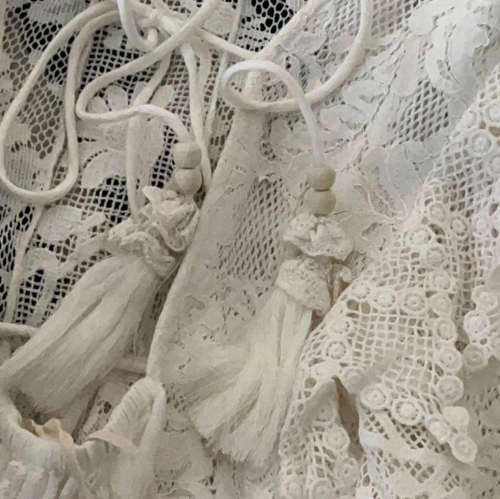 ANTHROPOLOGIE x Forever That Girl Ivory Lace Babydoll Boho Blouse NWT Small - Picture 8 of 14